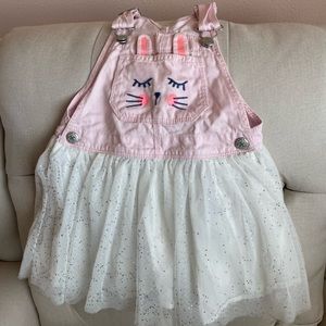 Girl’s Bunny Overalls Dress